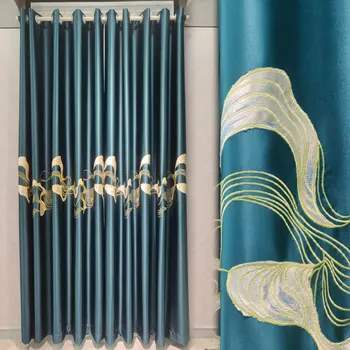 

New light luxury Princess Satin laser embroidered high quality curtain modern simple bedroom living room shading curtain