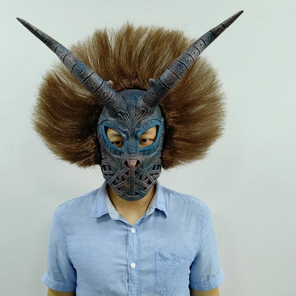 Фильм Черная пантера Erik Killmonger косплей маска реквизит стильный Хэллоуин вечерние Косплей латексные с париком маски для костюмов