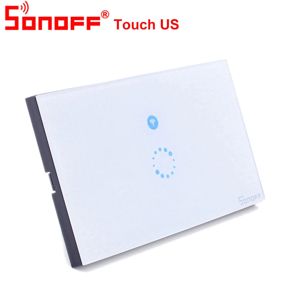 Sonoff сенсорный настенный Wi-Fi адаптер ЕС США 1 банда беспроводной приложение переключатель управления стеклянная панель Led умный дом автоматизация домашний комплект - Комплект: sonoff touch US