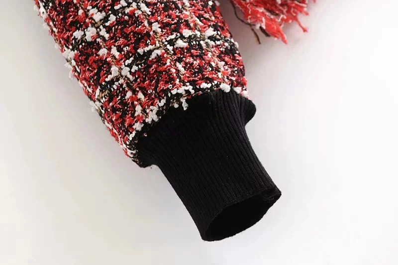Осенне-зимние свитера с длинным рукавом Женские винтажные клетчатые трикотажные женские свитера с воротником-стойкой женские пуловеры с молнией Топы