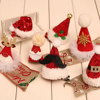 

Novelty Christmas Hair Clips Christmas Tree Hat Headwear Hair Accessories For Girl Kids Holiday Party Decoration DIY Material