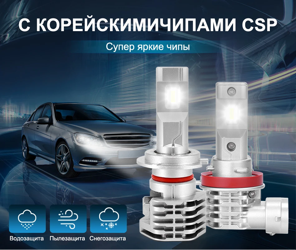 Hlxg HB3 9005 HB4 9006 светодиодный головной светильник s H7 Автомобильный светодиодный H8 H4 для ближнего и дальнего светильник турбо светодиодный H11 туман светильник luz светодиодный automovil автомобиля 12V