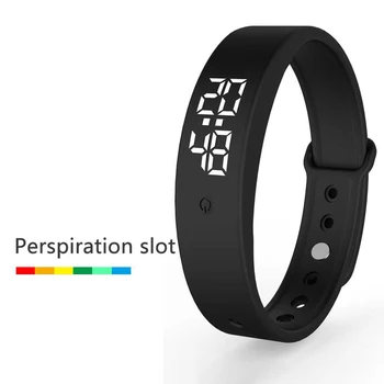 

V9 Body Temperature Smart Bracelet Precise LED Display Digital Watch Clock Time Hours Smart Wristband for Men Women Kids