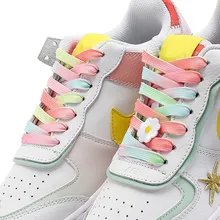 

1pair Off Sneaker White Shoelaces Shoes Accessories Laces Shoes Unisex Flat Shoe Laces Shoe Strings Candy Gradient Shoelace AF1