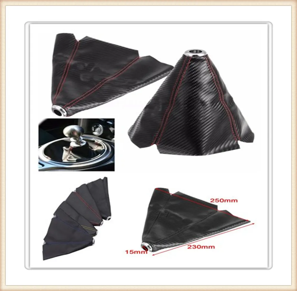 Fiber Leather Gear Knob Automatic Shifter Boot Cover for Audi A4 Avant