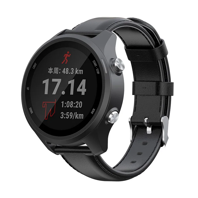 20 мм масло воск кожаный ремешок для Garmin Forerunner 245/645 браслет часы аксессуары для Garmin vivoactive 3/3 музыкальный ремешок correa