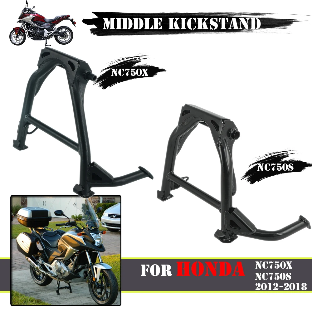 Béquille Centrale Pour Moto NC700/750 S/X/MT 2012-2024 - Acier Noir, Installation Facile Sans Outils