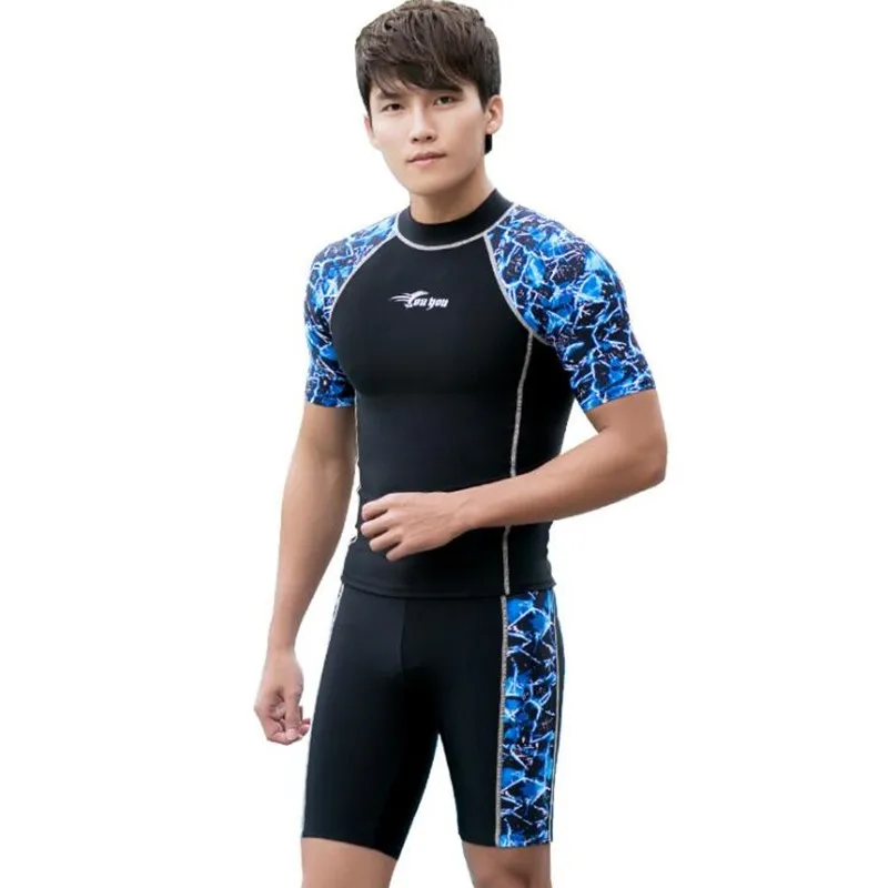 Swimsuit Men's Suit Split Short-Sleeve Snorkeling Surfing Diving Suit Sunscreen Swimwear Swim Quick-Drying Wetsuit surfing swimsuit swimming pants