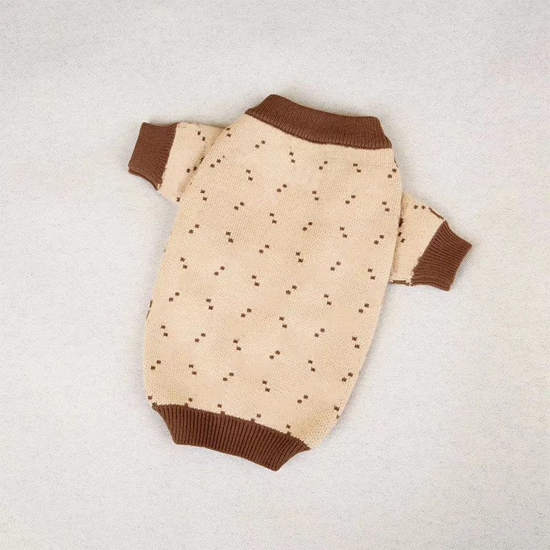Beige Свитер для собак для маленьких собак Одежда для домашних животных для маленьких собак пальто с принтом для чихуахуа Французский бульдог наряд PC1165 - Цвет: Beige