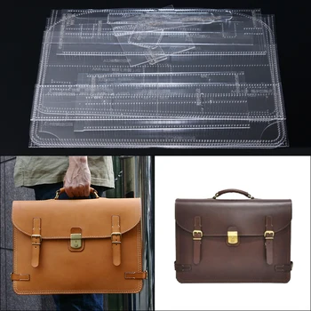 

1Set DIY Acrylic Template New Fashion Men's Handbags Briefcase Leather Craft Pattern DIY Stencil Sewing Pattern 38cm*27cm