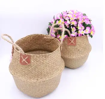 

tsbb wz kind of wz Grass Knit Foldable Storage Laundry Toy Big Belly Basket