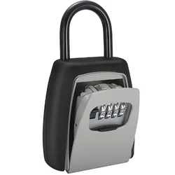 Coffre fort avec mot de passe à quatre chiffres, boîte à verrou grise, Type de cadenas, Installation gratuite, boîte de rangement des clés 