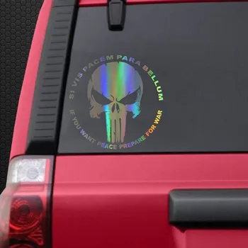 

16*16cm Car Sticker and Decals Cool Punisher Skull Car Bumper Stickers Car Styling Decoration Door Body Window Vinyl Stickers