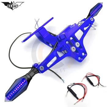

Motorcycle license plate frame with turn signal and relay plate holder FOR Yamaha mt03 dt 50 Aprilia rsv4 escape Benelli tnt 125