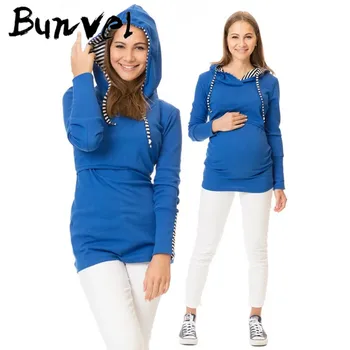 

bunvel Mommy Maternity Sweatshirt Women Nursing clothes Long Sleeves Hooded Breastfeeding Hoodies Pregnant Maternity clothes