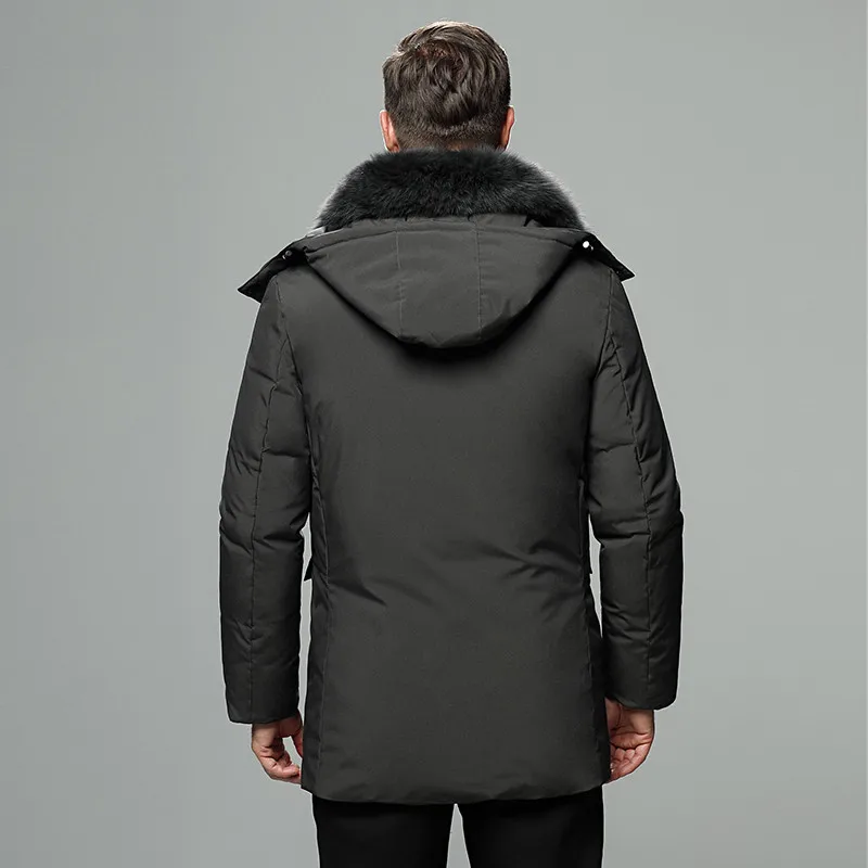 40 градусов мужские русские зимние куртки толстые теплые 90% белые пуховики пальто с меховым воротником водонепроницаемые ветровки пальто 5XL