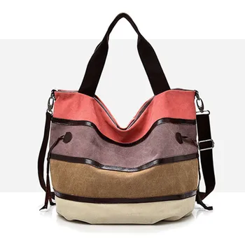 

Casual Canvas Bag Female Shoulder Cloth Bag Handbags And Purses Female Solid Color Shoulder Bags