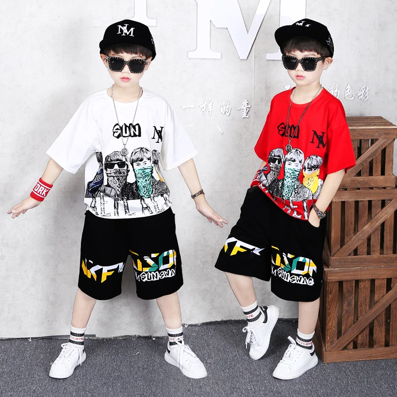 2019 verao criancas roupas xadrez tshirt harem pant crianca menino roupas legal criancas hip hop roupas