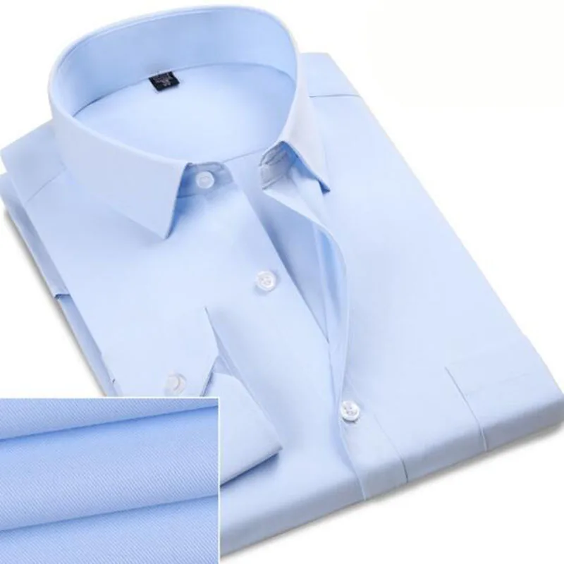 Мужская деловая одежда формальные рубашки Camisa, Дышащие Удобные однотонные яркие облегающие подходят из чистого хлопка Оксфорд высококачественная ткань - Цвет: sky blue