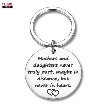 

Mothers Day Gifts Keychain for Mom From Daughter Mothers and Daughters Never Truly Part Family Keychains for Women Her Key Ring