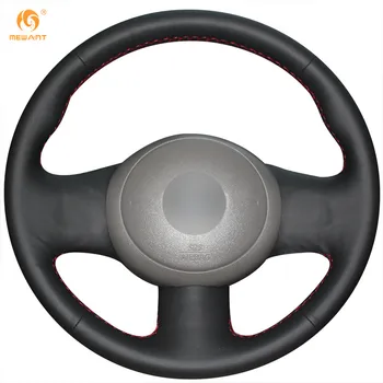 

MEWANT Black Artificial Leather Car Steering Wheel Cover for Nissan March Sunny Versa 2013 Almera Interior Accessories Parts
