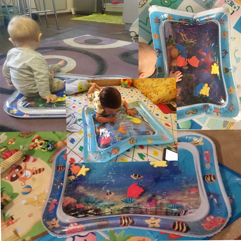 Детский водный игровой коврик, надувной детский животик, игровой коврик для малышей, Веселый игровой центр для улучшения движений рук и глаз