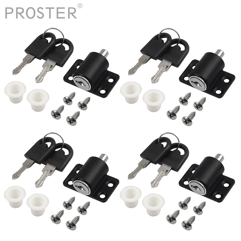

Proster 4Pcs Sliding Patio Door Catches Set Window Bolt Security Lock Black Sliding Patio Door Catch Child Safety Lock