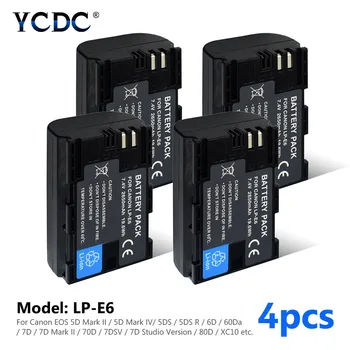 

1/2/4pcs 7.4V 2650mAh Li-polymer battery LP-E6 Rechargeable Decoded Batteries For Canon Camera SLR EOS 5D Mark II 5D Mark III