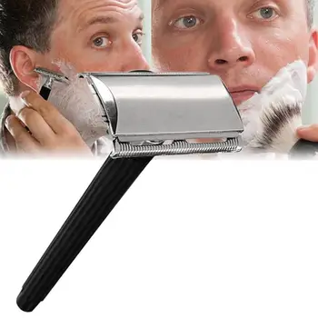 

Double Edge Shaving Manual Razor Men Hand Safety Classic Razor Steel Removal 1 Hair Stainless With Razor Blade Blade Cleani R6T1