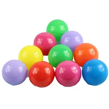 

None Babrit Pack of 100 Phthalate Free BPA Free Crush Proof Plastic Ball Ocean Balls Pit Balls - 6 Bright Colors