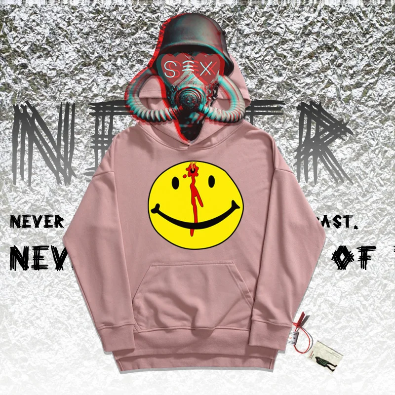 Новое поступление, свитер, популярные толстовки, Zn силуэт, пародия улыбки крови, свободный стиль, модные толстовки - Цвет: pink colour