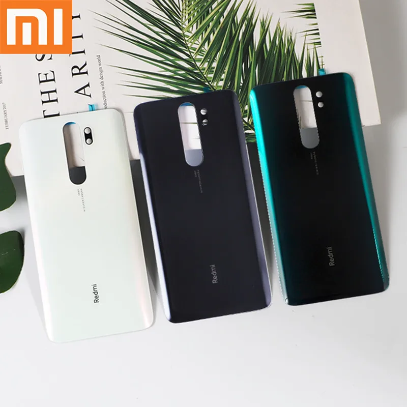 Официальный корпус батареи, чехол на дверь для Xiaomi Redmi Note 8 Pro, чехол, задняя крышка из закаленного стекла, запасная часть