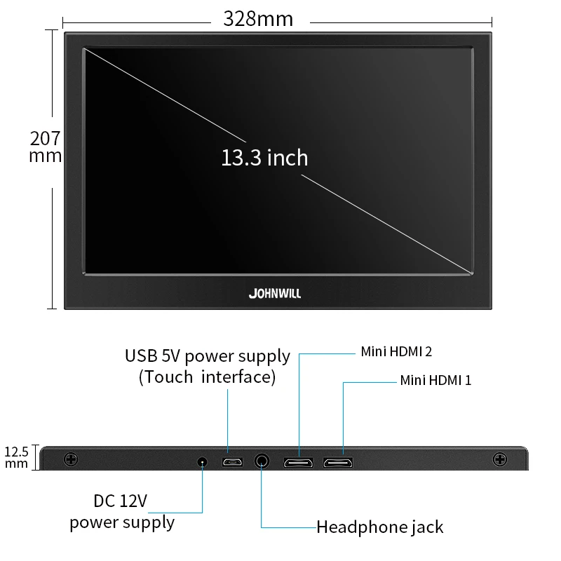 13,3 ”монитор HDMI 2k сенсорный экран lcd PC Raspberry Pi 1080p ips портативный USB игровой монитор компьютер для PS4 Xbox360 с чехол