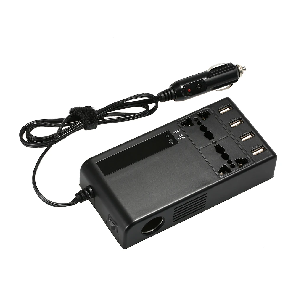 

200W Car Power Inverter Converter DC12V/24V to AC220V Auto Cigarette Lighter Power Intelligent Temperature Control USB Charger