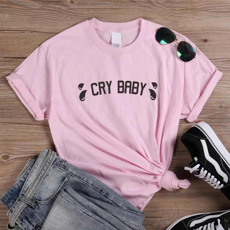 CRY BABY T shirts Women 100% Cotton Clothes Fashion Printed cute Graphic shorts sleeve T-Shirts top tees Femme Drop shipping | Женская