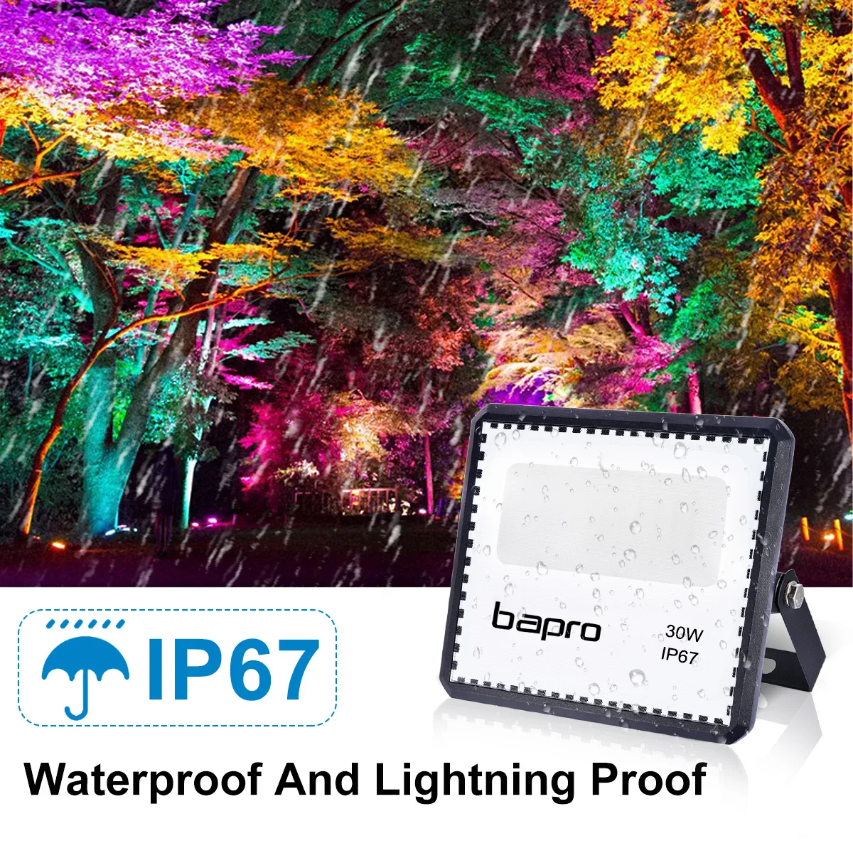 Led Sportlight открытый RGB прожектор 10 Вт 20 Вт 30 Вт 50 Вт 100 Вт 220 В IP67 Водонепроницаемый отражатель Лампа для проектора цветной пульт дистанционного управления