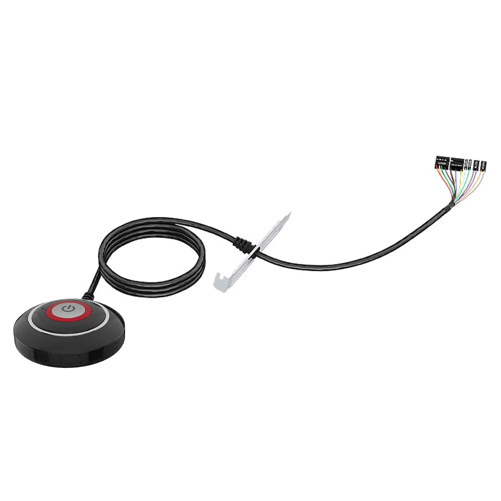 Enhance control with our Desktop PC Power Button Switch - Round Big Button with Cable and Bracket for seamless on/off and reset functionality. Description Image.