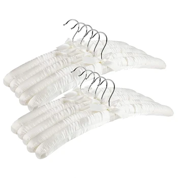 

9.8 Inch Children Satin Padded Hangers,Silk Hangers for Wedding Dress Clothes,Coats,Suits,Blouse (White Color,10 Pack)