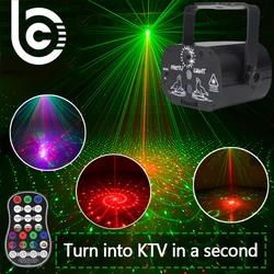 60 padrões led luz de palco discoteca usb recarregável rgb lâmpada projeção a laser sem fio controlador efeito luzes festa dj ktv bola