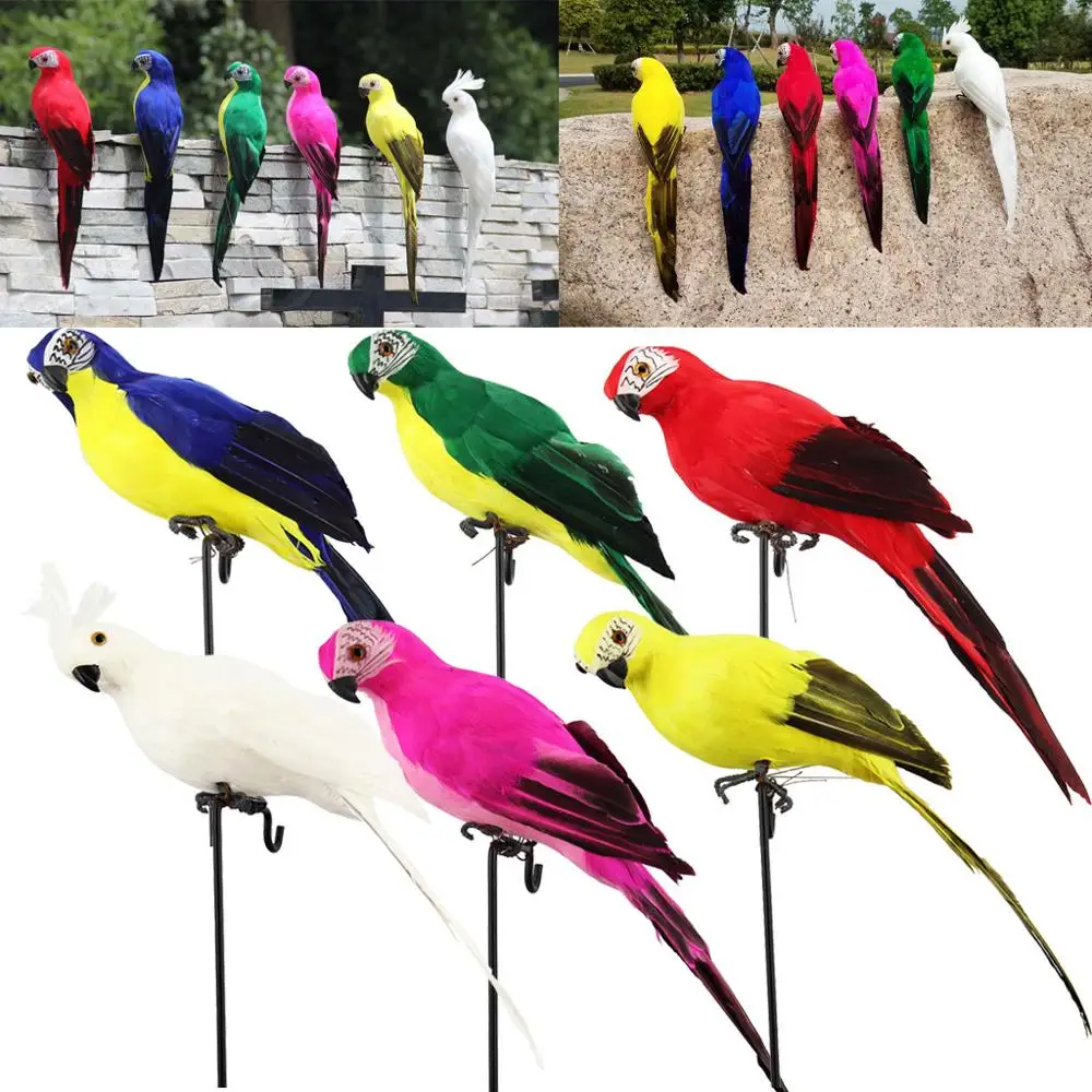 

Colorful Simulation Parrots Artificial Birds Model Outdoor Home Garden Lawn Tree Decor #2S11