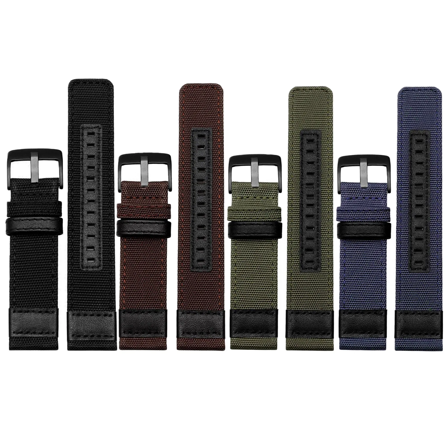 

Gosear Universal Canvas Genuine Leather Replacement Watch Strap Band Wristband Watchband for Men Watch Accessories 20mm 22mm