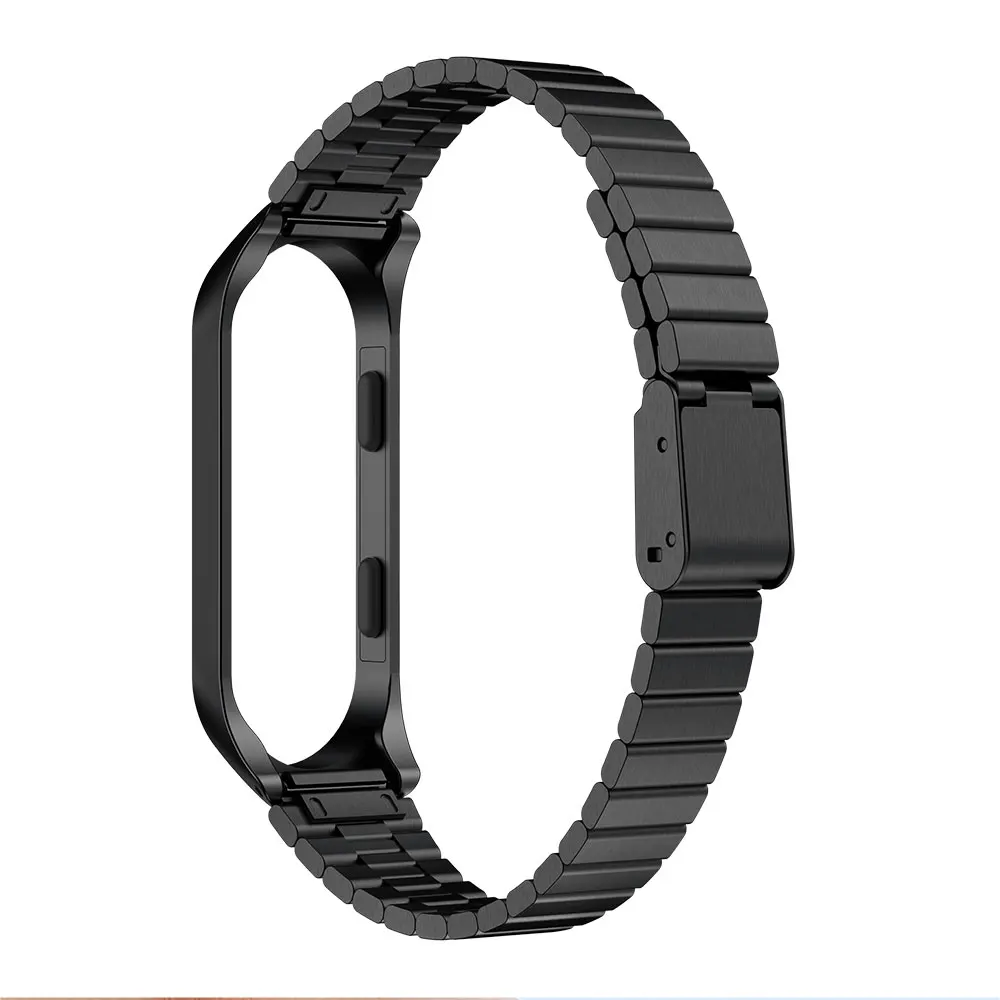 Для Xiaomi Mi ремешок 4 3 сменный браслет наручных часов из нержавеющей стали ремешок для Xiaomi Mi 4 3 металлический браслет цепочка браслет ремень - Цвет ремешка: Black
