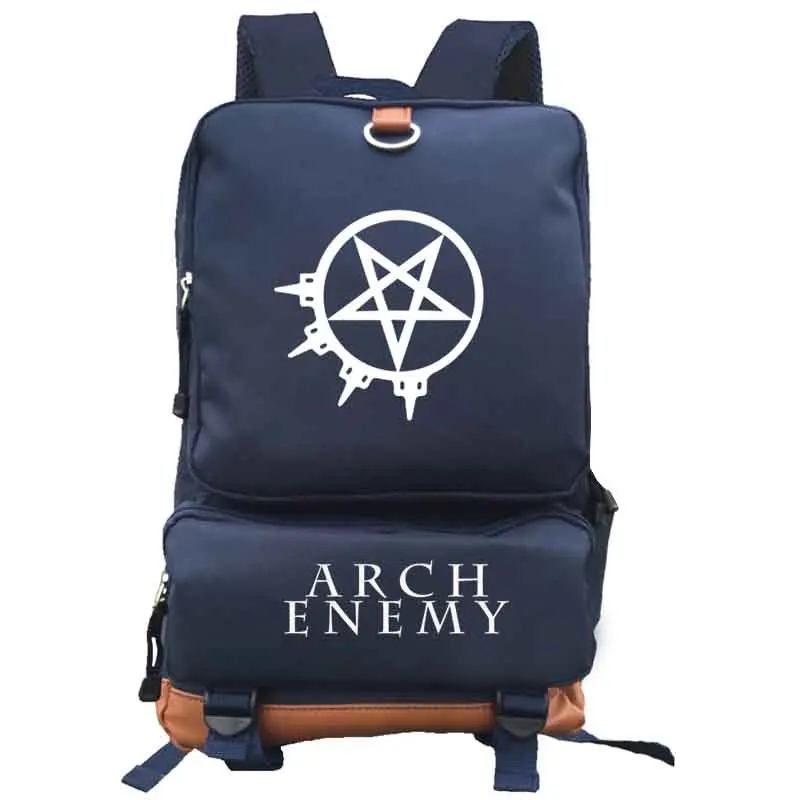 style1 navy blue Рюкзак Arch Enemy, школьная сумка для студентов, повседневный рюкзак для мужчин и женщин, рюкзак для ноутбука, рюкзак - Цвет: style1 navy blue
