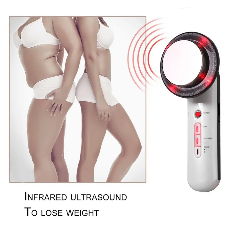 Face Lifting 3 in 1 EMS Infrared Ultrasonic Body Massager Device Ultrasound Slimming Fat Burner Cavitation 3