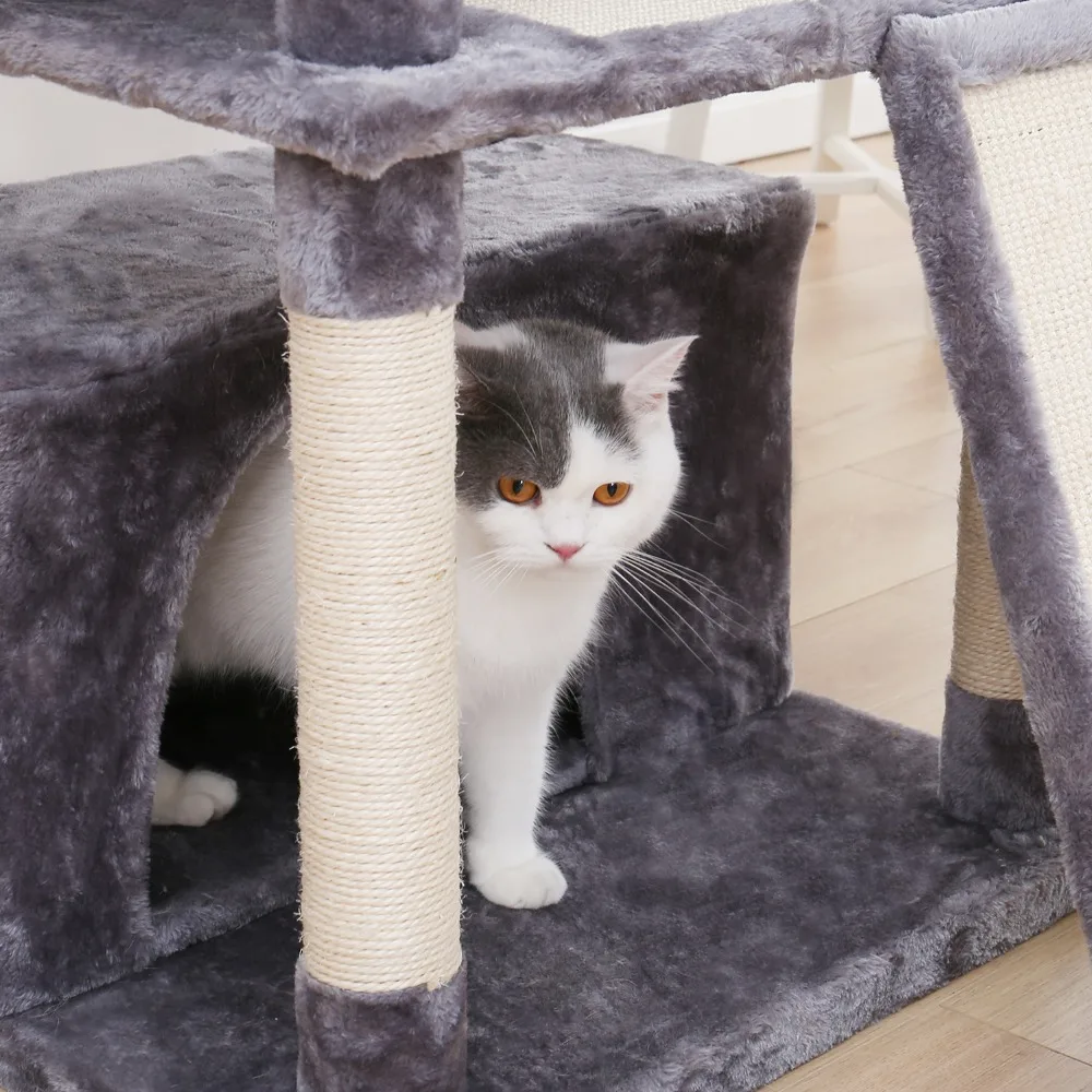 Fast Delivery Cat Tree House Plush Condo Scratching Posts for Cat Kitten Climbing Tree Toy Activity Protect Furniture Cat Towers