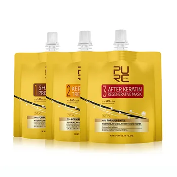 

PURC New Keratin Hair Treatment 0% Fomalin No Irritation No Smoke And Purifying Shampoo & After Keratin Regenerative Mask