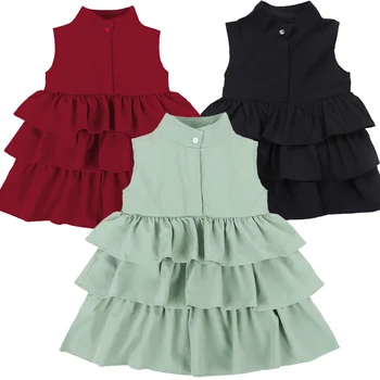 

Newborn Kids Baby Girls Party Dress Sleeveless O Neck Cake Ruffle Tutu Bubble Dresses Summer Baby Girl Sweet Dress Clothes