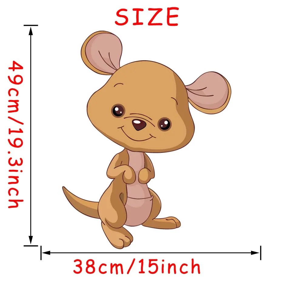 Funny Pig kangaroo Cat Horse Wall Stickers Art Creative Animals Decals for Kids Nursery Room Bedroom Door Home Mural Decoration (5)