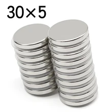 1/2/5/10 Pcs 30x5 Round NdFeB Neodymium Magnet N35 Super Powerful imanes Permanent Magnetic Disc
