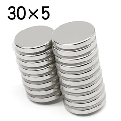 1/2/5/10 Pcs 30x5 Round NdFeB Neodymium Magnet N35 Super Powerful imanes Permanent Magnetic Disc